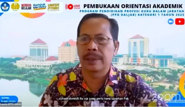 Kepala BPPG UNESA memberikan penguatan dalam Diklat Orientasi Akademik PPG UNESA