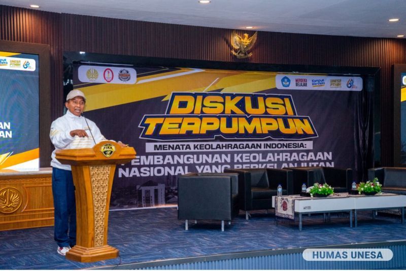 Rektor UNESA Cak Hasan menekankan pentingnya kerja sama untuk mewujudkan visi keolahragaan Indonesia.