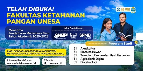 Lima prodi Fakultas Ketahanan Pangan Unesa didasarkan pada kebutuhan masyarakat dan ketahanan pangan nasional. Prodi tersebut menawarkan prospek kerja yang lebih luas.