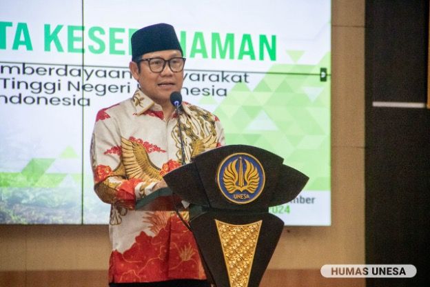 Menko Pemberdayaan Masyarakat, Abdul Muhaimin Iskandar atau Cak Imin menyampaikan sejumlah program strategis Kabinet Merah Putih, urgensi kolaborasi dengan perguruan tinggi dalam menyukseskan program Makan Bergizi Gratis (MBG) menuju pemberdayaan, kemandirian, dan kesejahteraan masyarakat.